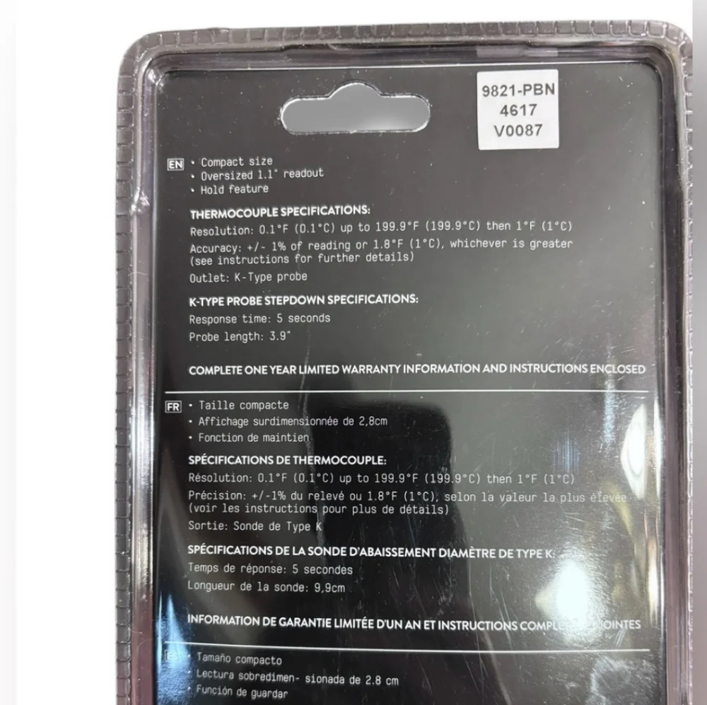 TAYLOR 9821-PB Thermocouple Thermometer Kit NEW